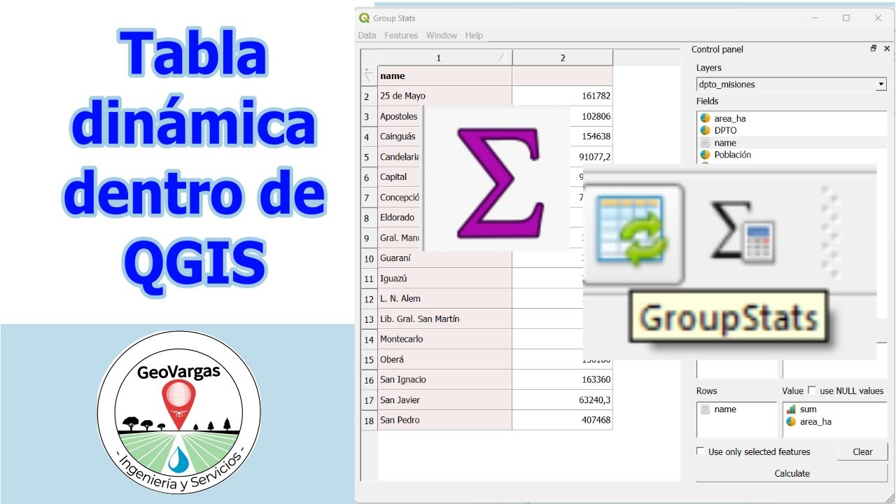 ¿Cómo crea tablas dinámicas con datos espaciales en QGIS? | Complemento Group Stats | Estadística