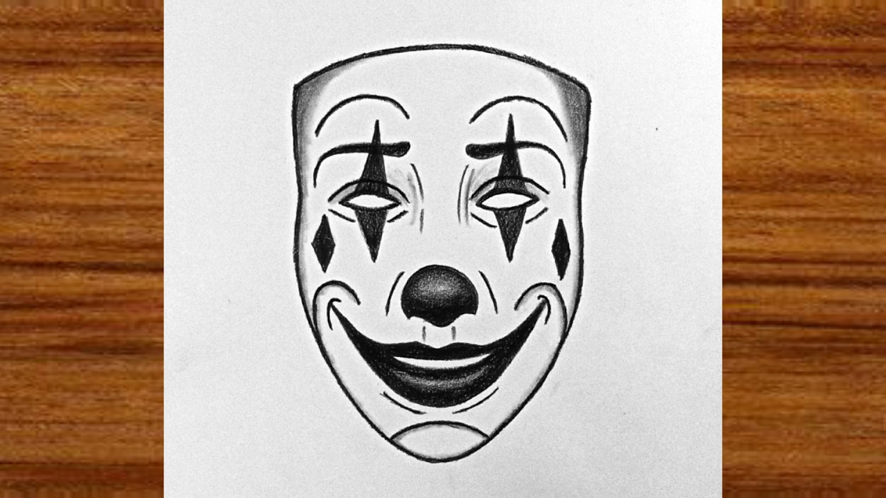 Joker face drawing | How to draw joker face mask drawing step by step | Joker drawing easy