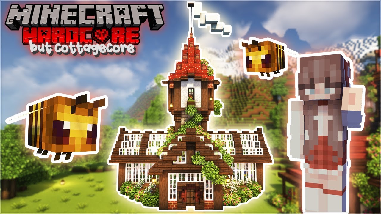 I built a greenhouse bee farm in Hardcore Minecraft 🐝 Ep. 7 - 1.19 Hardcore but Cottagecore 🍄