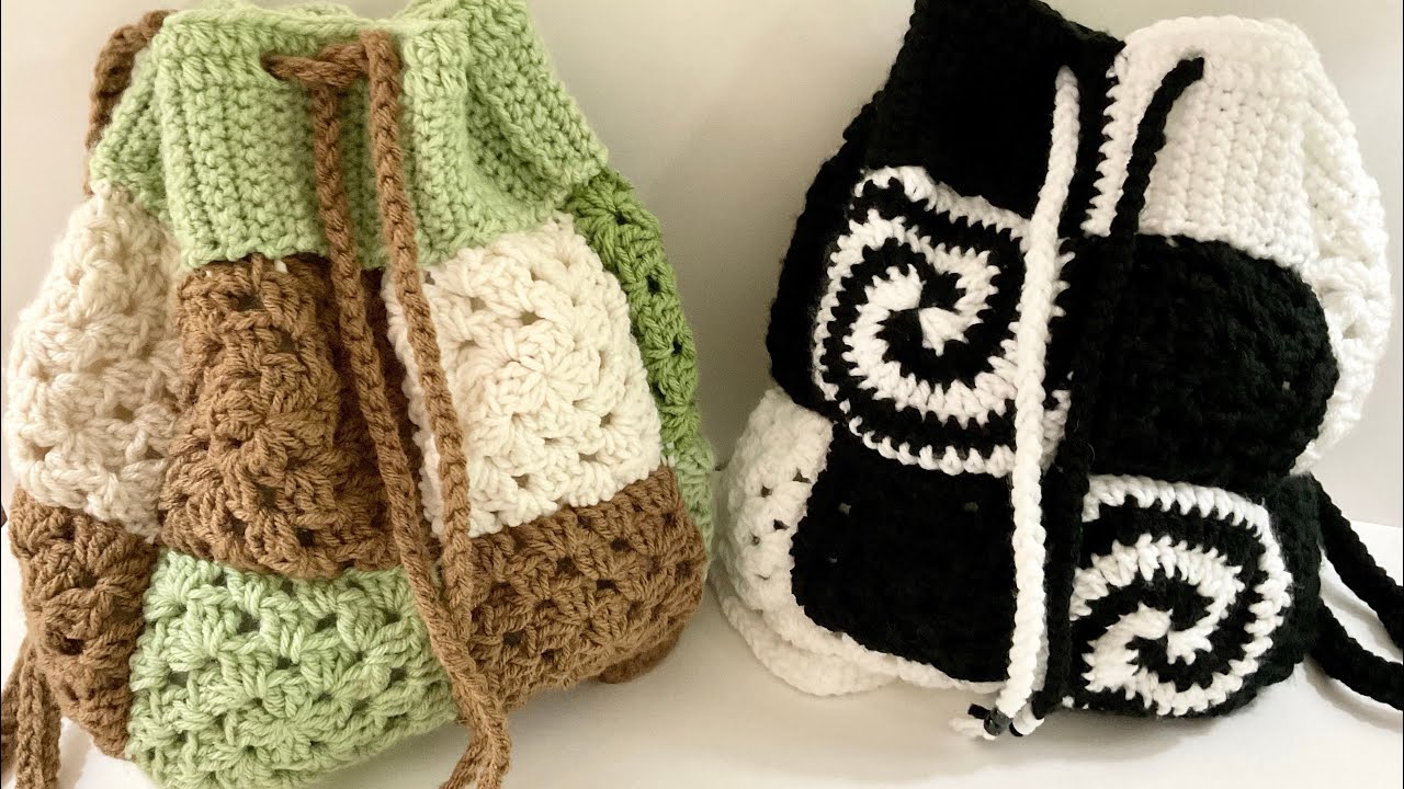 How to crochet a drawstring backpack! ( read description)