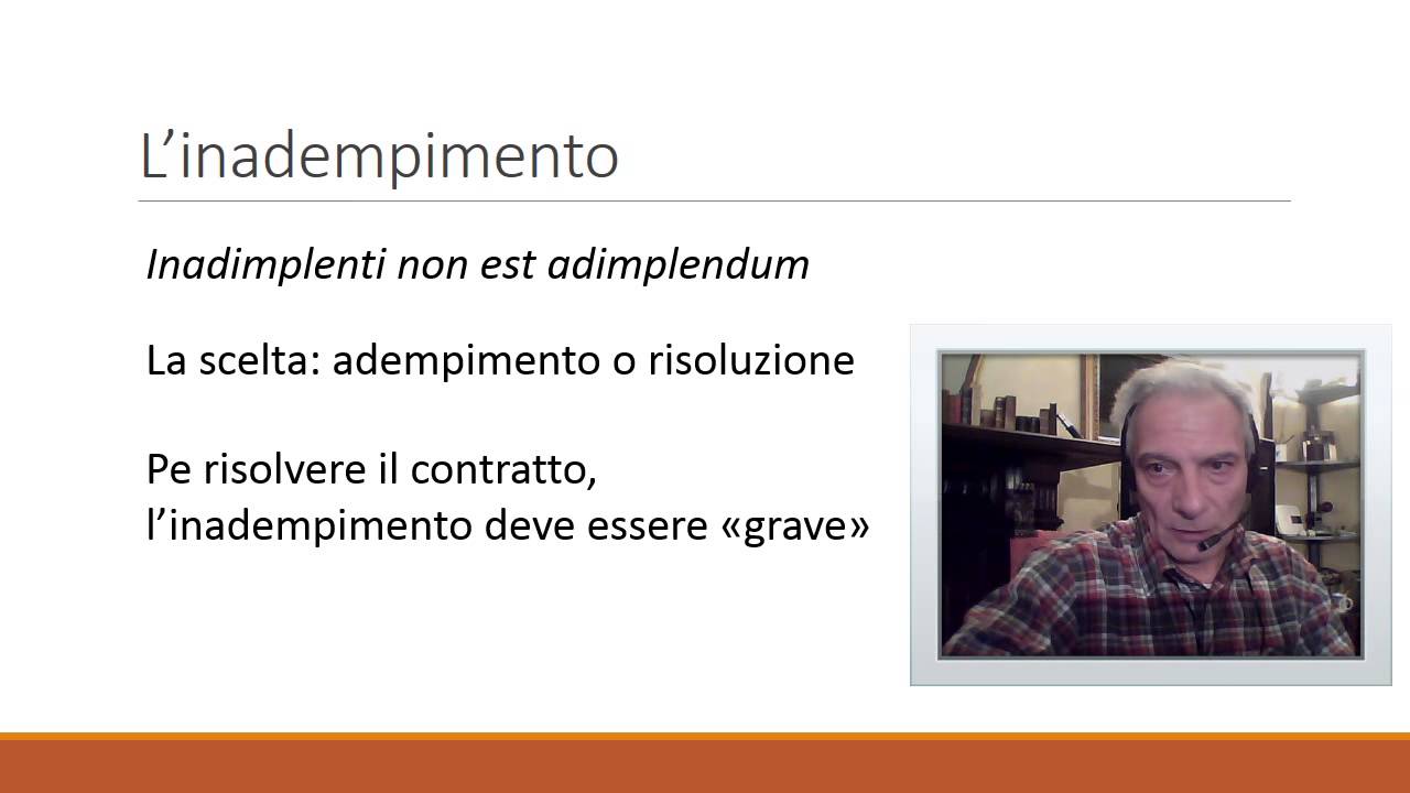 l'invalidità del contratto  La risoluzione