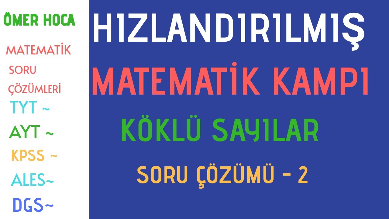 Kpss köklü sayılar soru çözümü-2 Hızlandırılmış Konu tekrarı tyt dgs ales