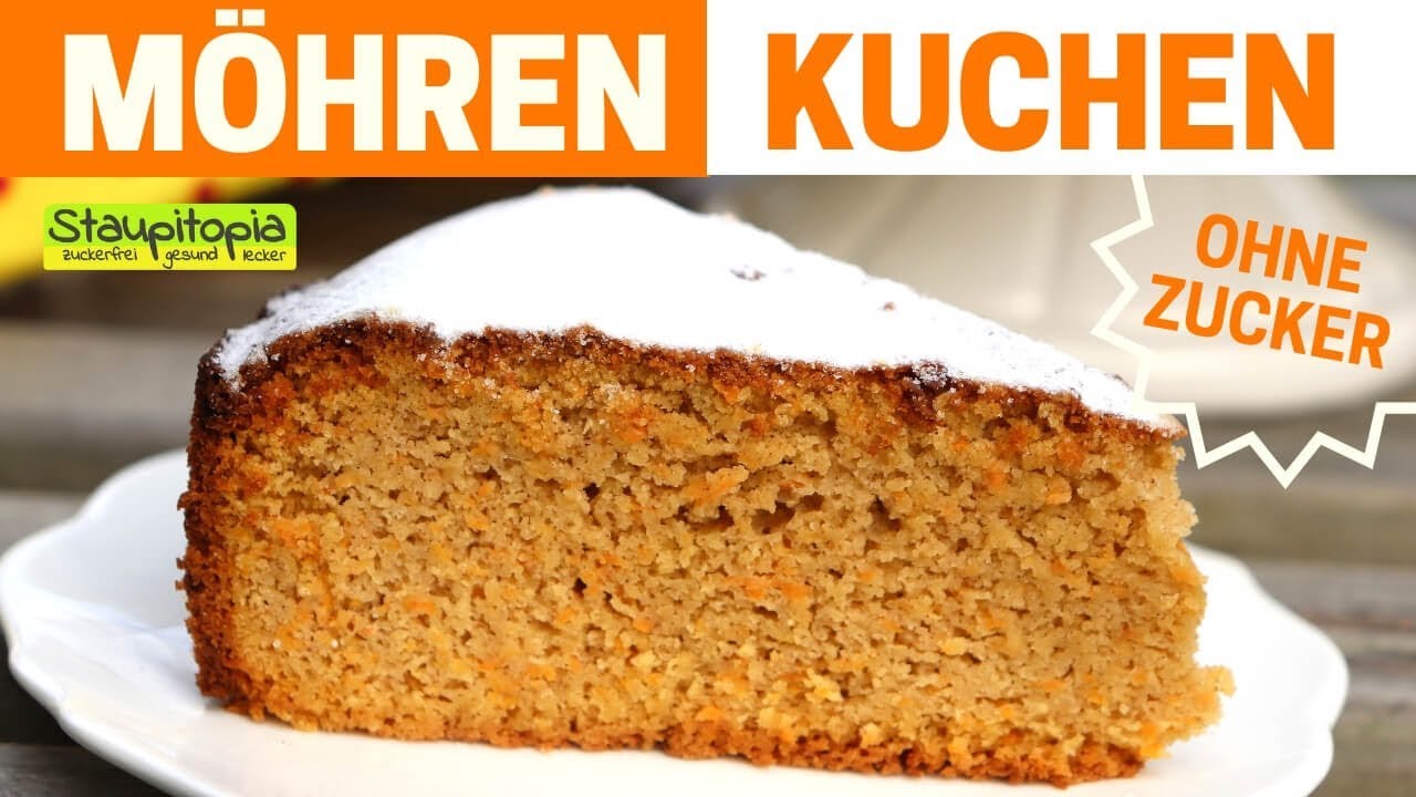 Gesunder Karottenkuchen ohne Mehl und Zucker | Low Carb Kuchen Rezept