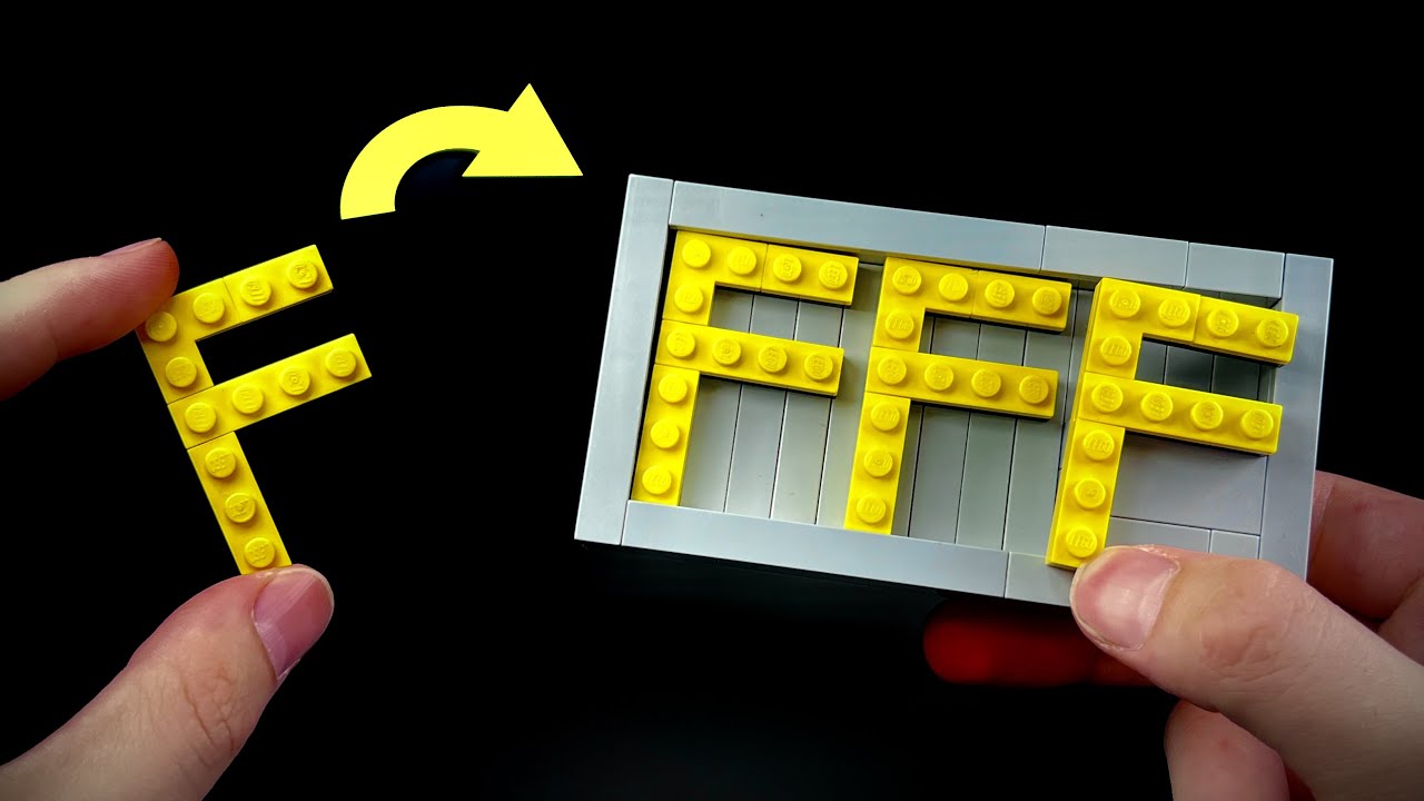 Try to fit 4 letters F in the LEGO frame