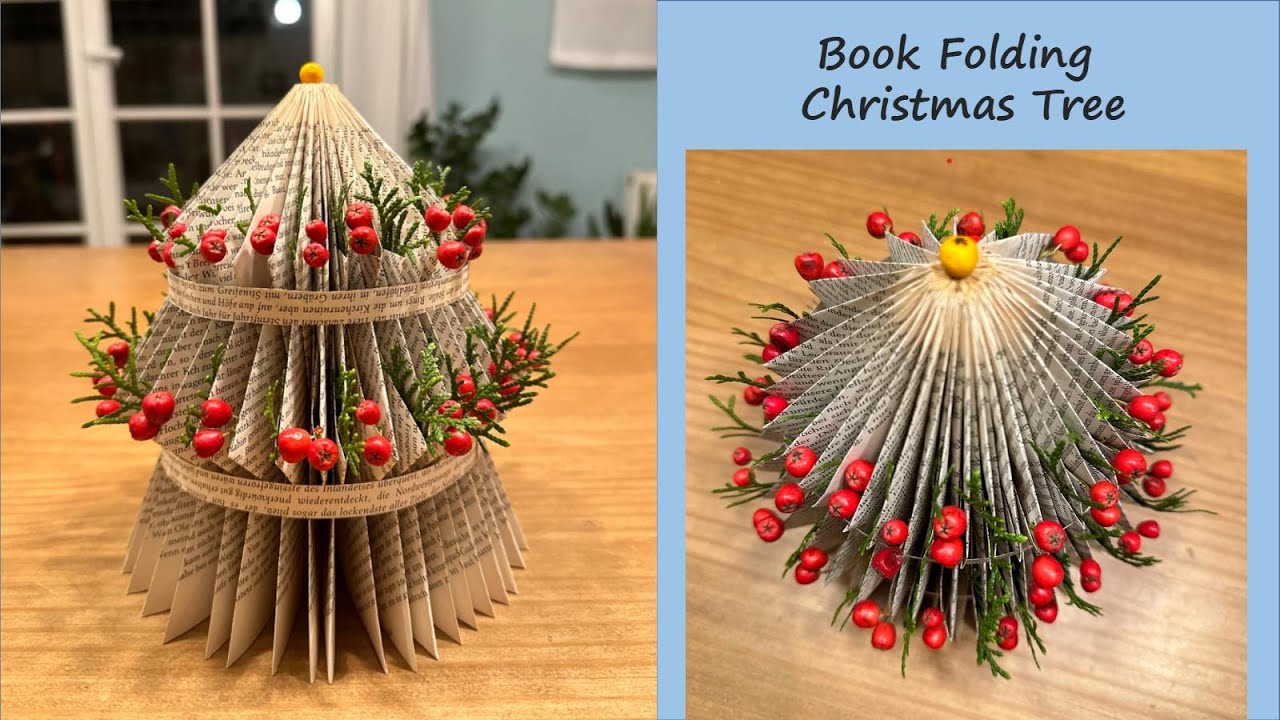 Book Folding Christmas Tree/Weihnachtsbaum aus Buch/手工圣诞树