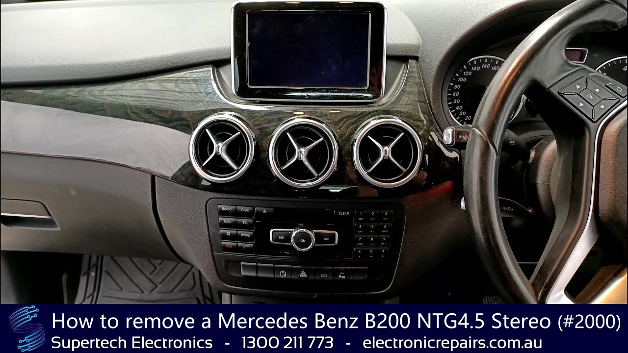 Как снять стереосистему Mercedes Benz B200 NTG4.5 (#2000)
