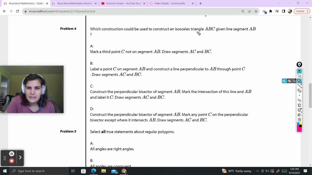 Illustrative Mathematics Geometry Unit 1 Lesson 9 Practice Explained