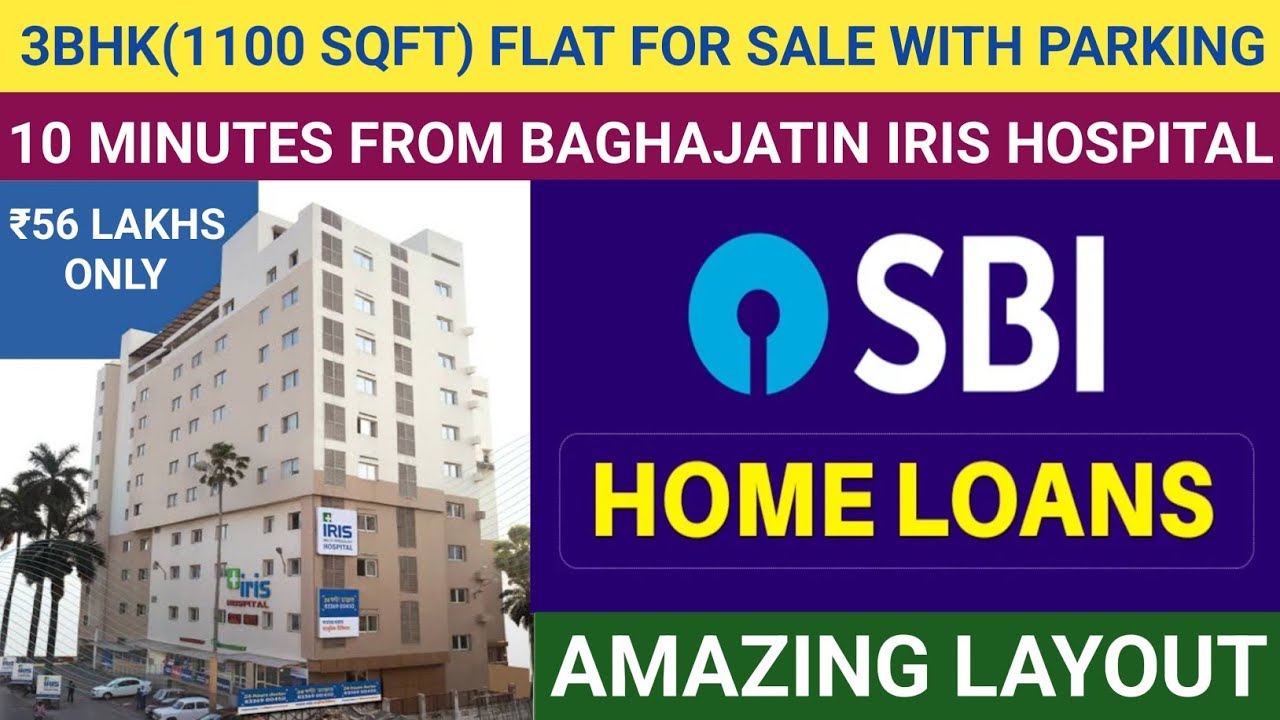3BHK(1100 SQFT) Flat For Sale in Baghajatin With Car Parking  Near Iris Hospital / Pond View 