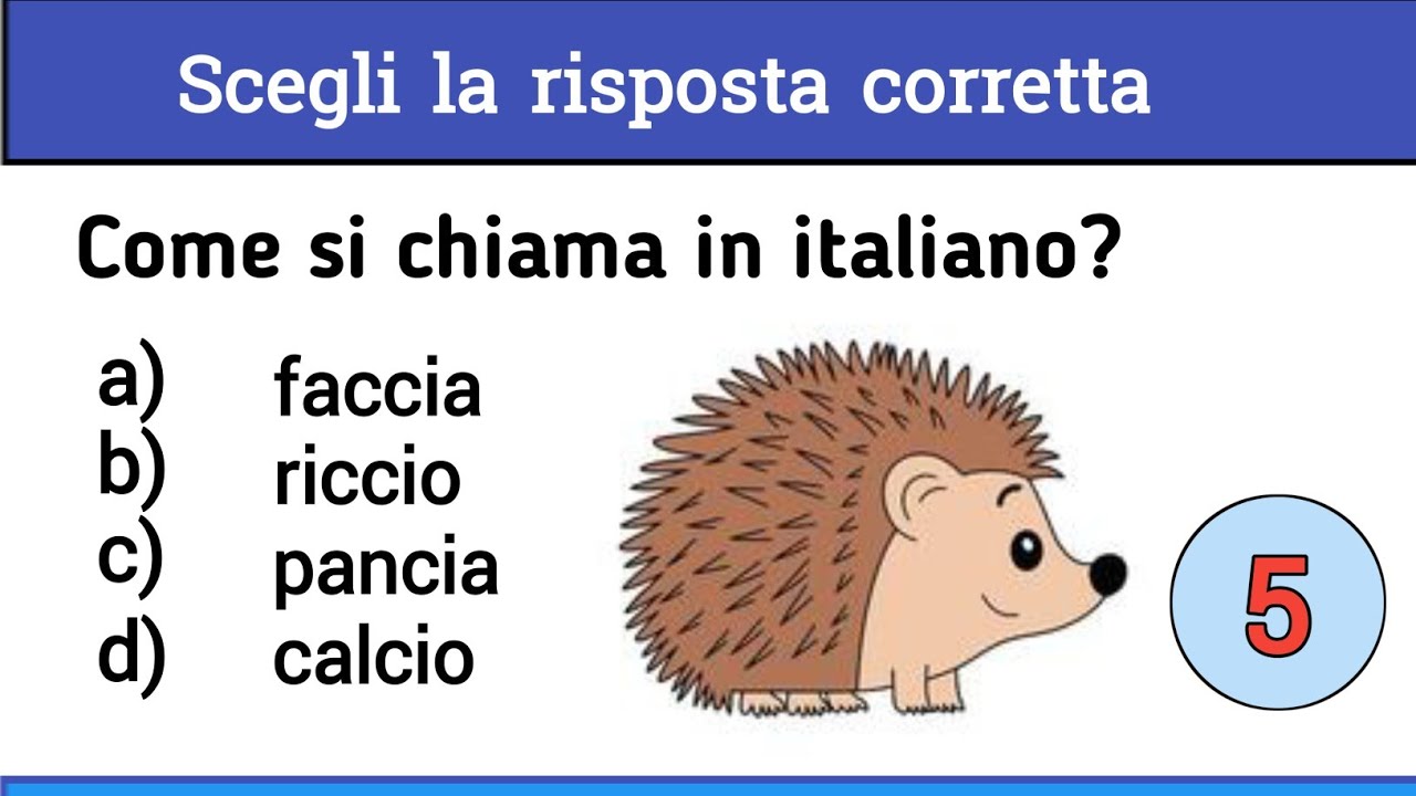 Italian quiz #353/Italiano per stranieri/Level A2/Come si chiama in italiano?