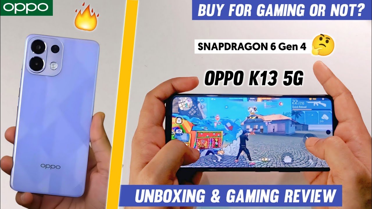 OPPO K13 5G GAMING TEST & UNBOXING ⚡ OPPO K13 5G FREE FIRE TEST, FF GAMEPLAY| SD 6 GEN 4 🔥