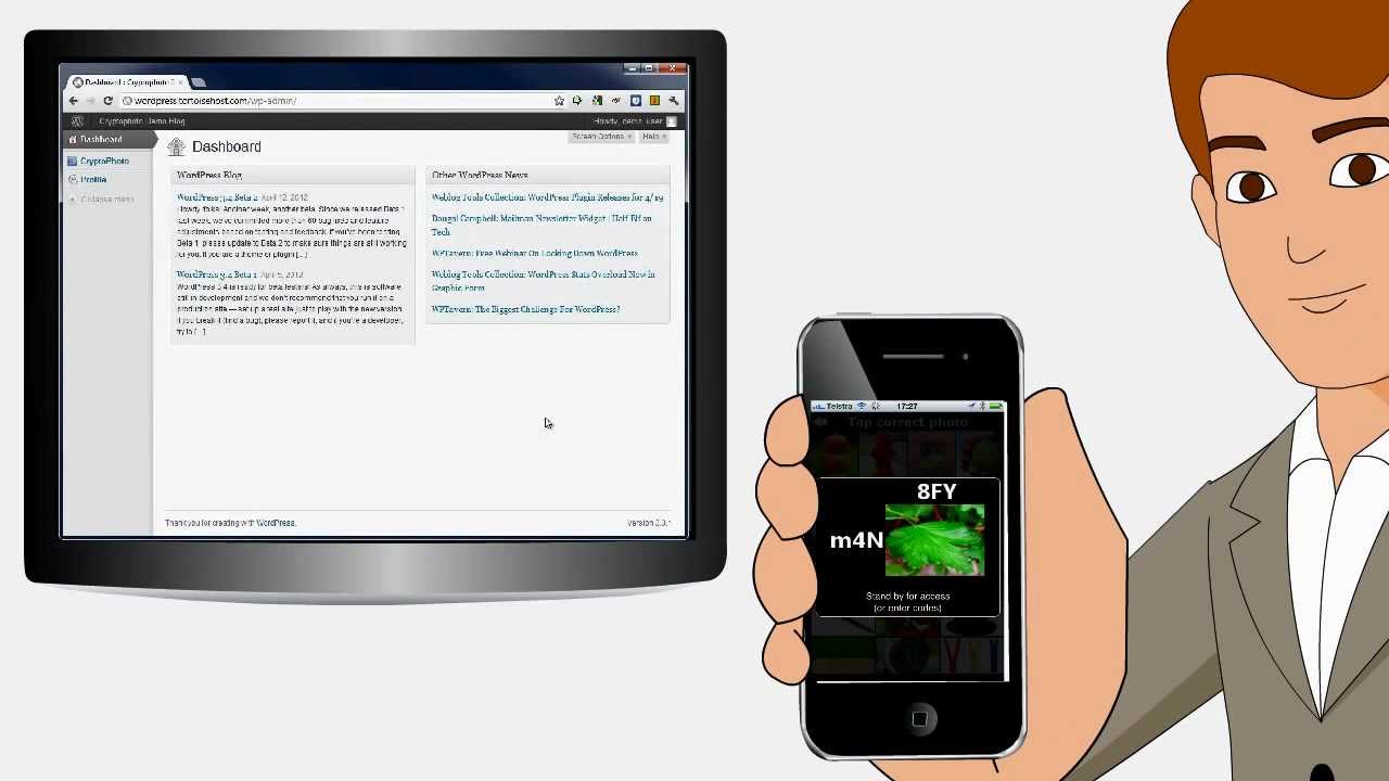 Демонстрация безопасного входа в Интернет с использованием двухфакторной аутентификации TFA CryptoPhoto с двухканальной взаимной аутентификацией