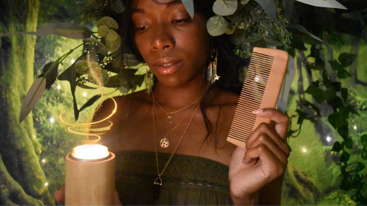 A Magical Night with the Fungi Enchantress🌿ASMR Hair play, Healing, Forest sound, Personal attention