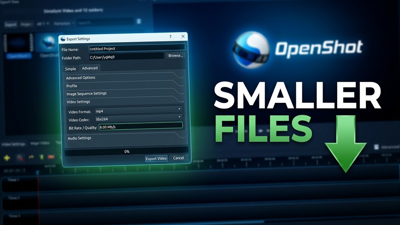 OpenShot Video Editor Tip Smaller Export File Size How to
