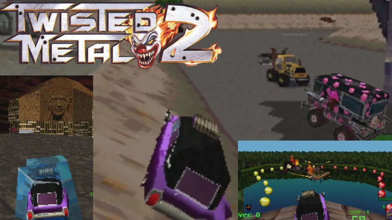Twisted Metal 2 Forbidden Secrets - Jet Moto and TM1 bonus levels + playable Dark Tooth
