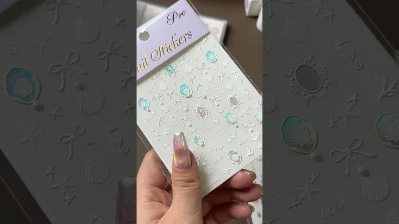 Mermaid shell nail sticker #nailart #nails #naildesign #shorts #diynails #cute