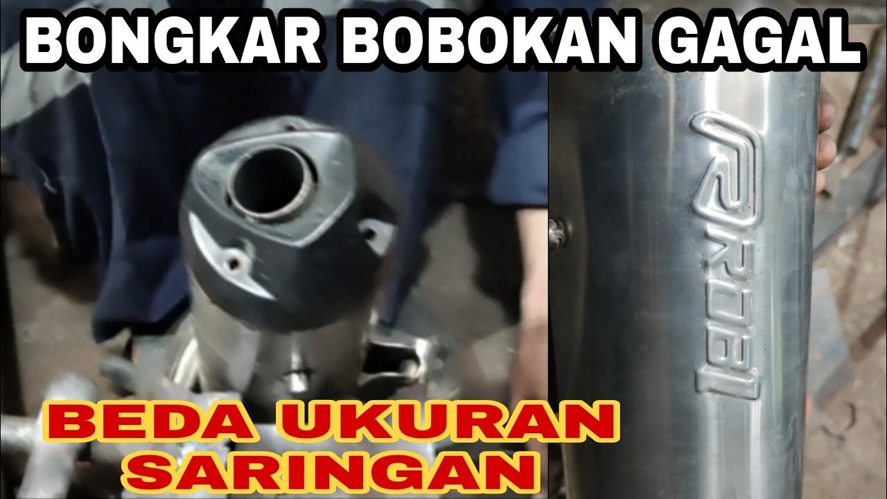 BONGKAR BOBOKAN GAGAL KNALPOT ROB1 ORIGINAL DI BUAT SUARA ADEM NGEBAS PADET DI MOTOR VARIO