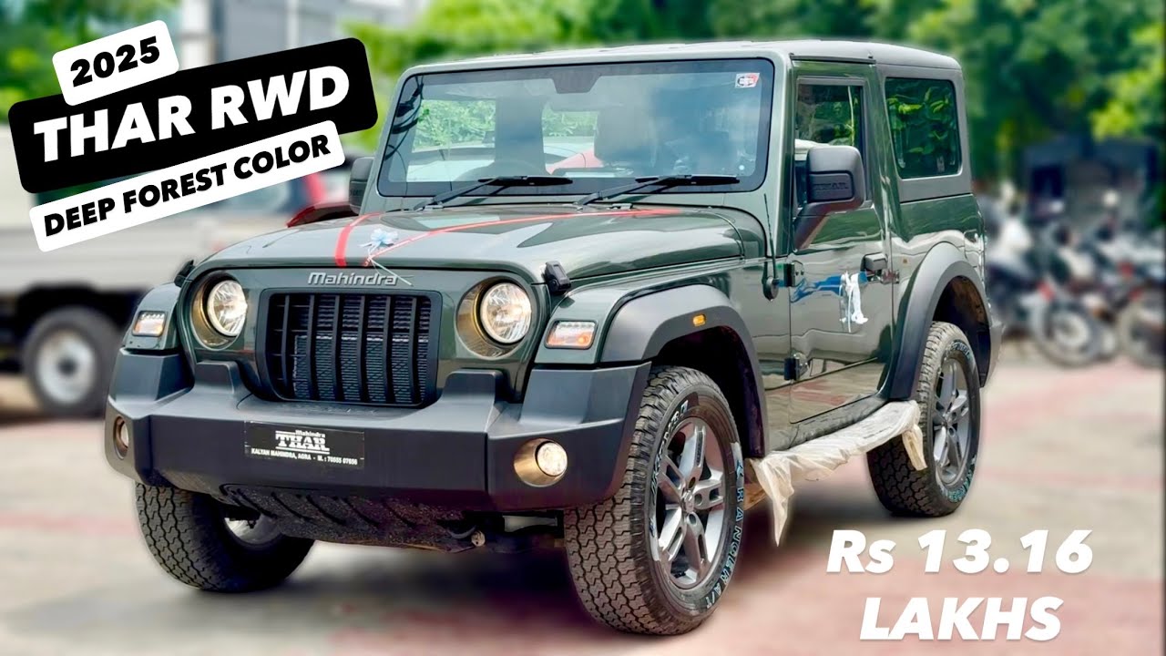 2025 THAR RWD 1.5 LX DIESEL @Rs13.16 LAKHS😍 2025 THAR RWD DEEP FOREST ❤️RWD THAR  REAR ALLOY REMOVED