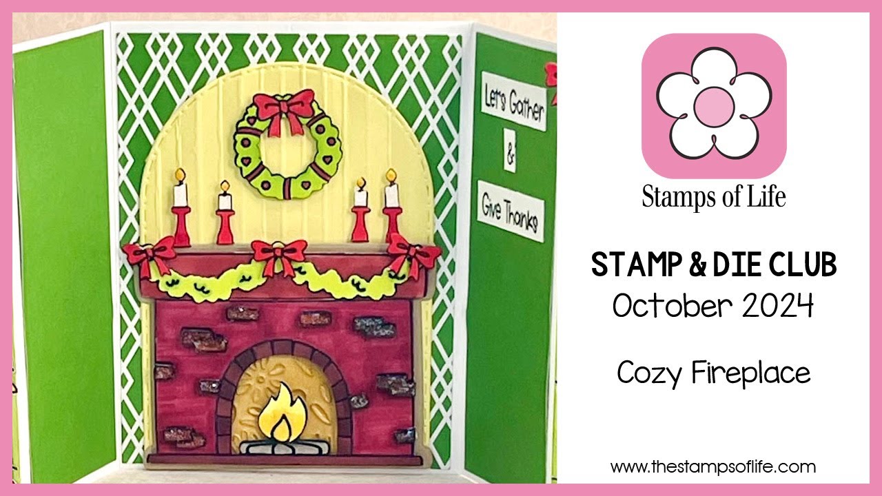 The Stamps of Life October Club Clear Stamps & Dies: Cozy Fireplace