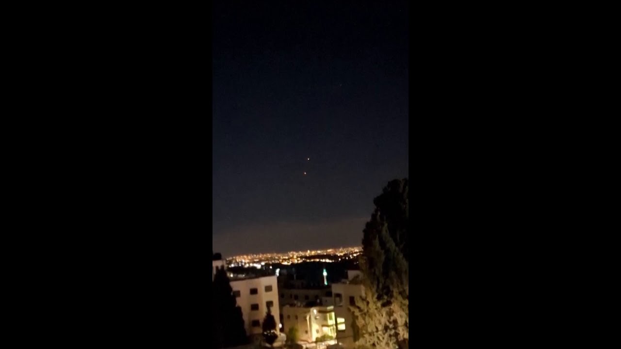 Iranian missile strikes Tel Aviv as seen from West Bank