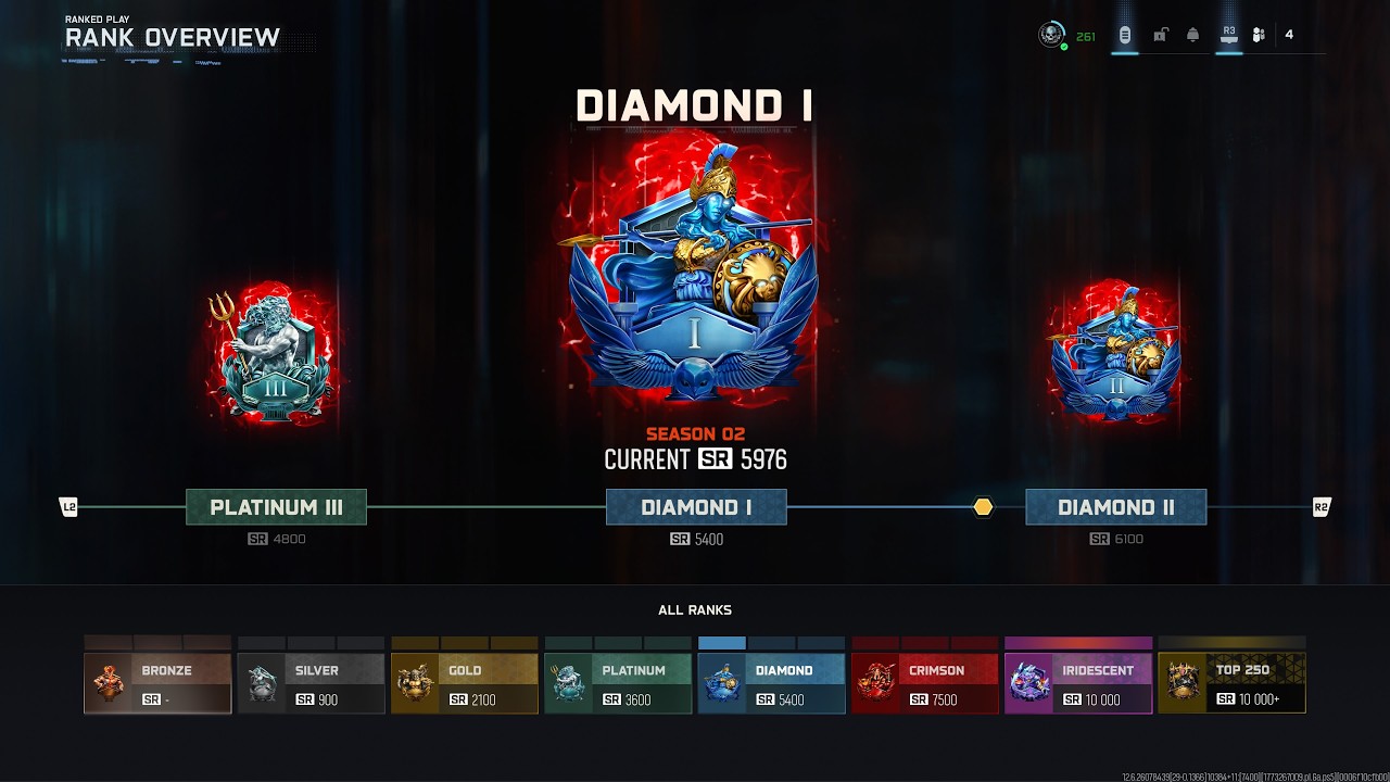 Только что достиг ранга Diamond II в рейтинговых играх Call of Duty Black Ops 7!