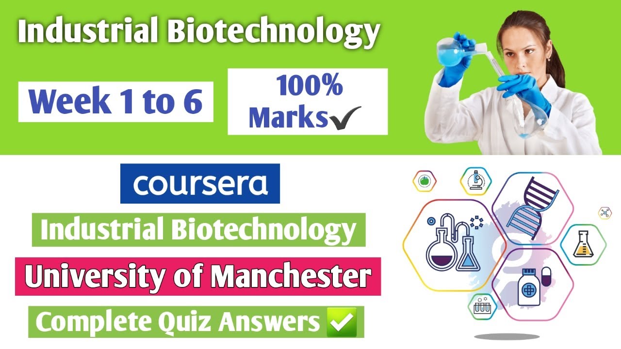 Industrial Biotechnology | Coursera | Manchester University | Week 1 to 6 | Complete Quiz Answers