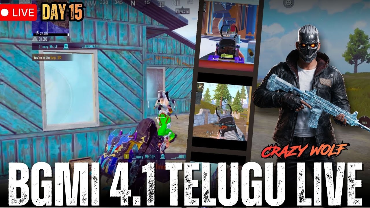DAY 15 Telugu BGMI 4.1 Live | Crazy Wolf BGMI Live