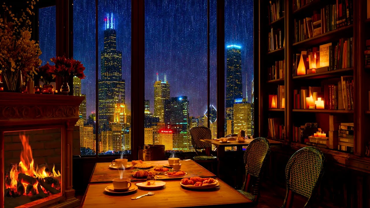 Rainy Coffee Shop Jazz | Perfect Music for Reading & Work (No Ads)
