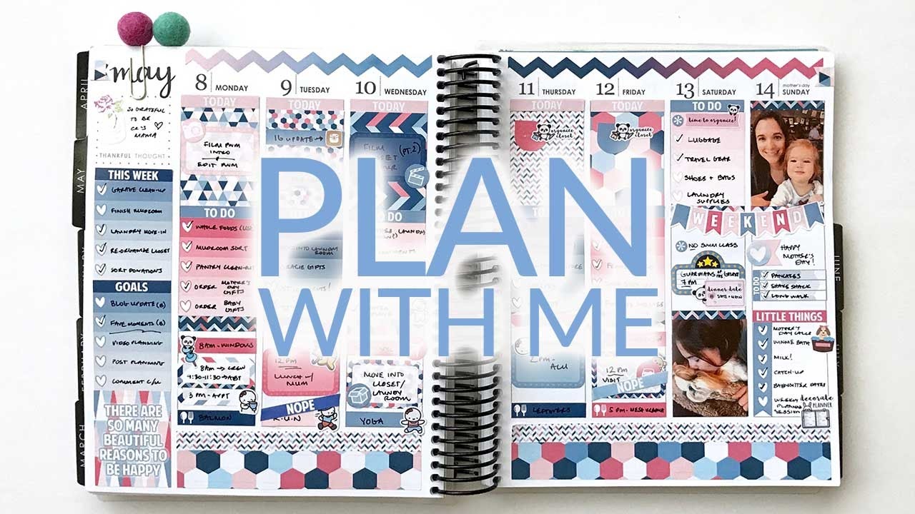Plan With Me | Erin Condren Life Planner | Scribble Prints Co // Pink Geometric