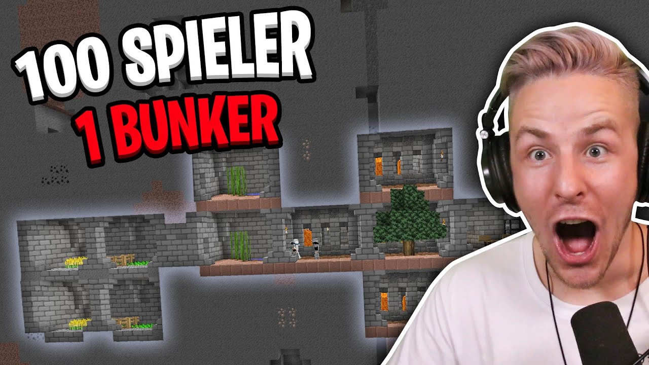 Ihr glaubt NIEMALS, was passiert, wenn 100 SPIELER in Minecraft in EINEM BUNKER leben MÜSSEN!