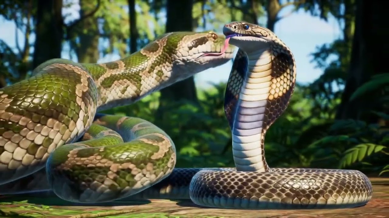 🐉Anaconda Vs King Cobra🐉//Animation//Ai