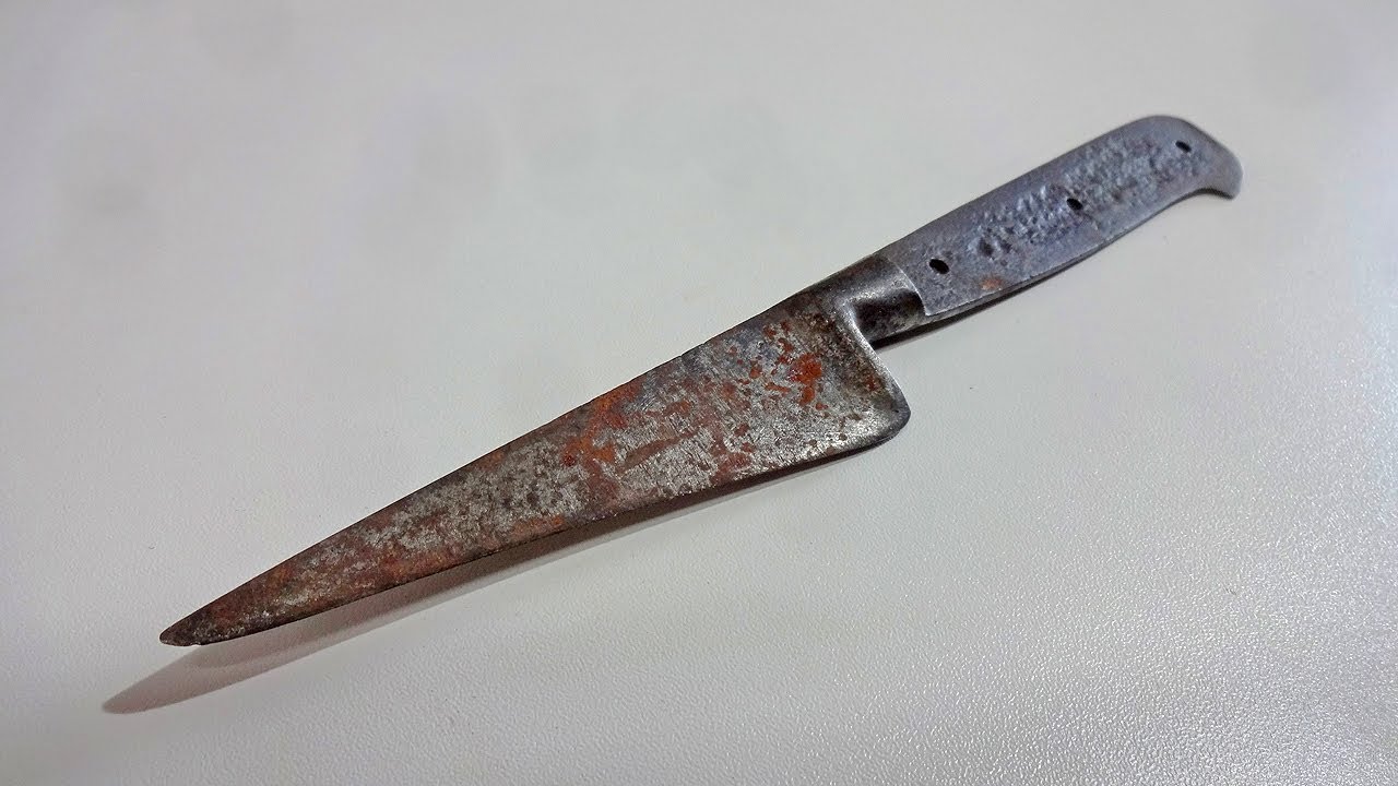 Restauración de un viejo cuchillo oxidado