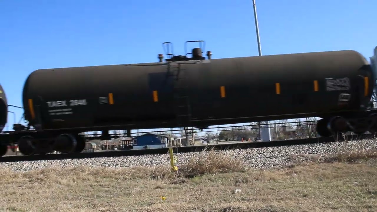 UP 8789 Freight Train Heading Westbound At Millsap, TX