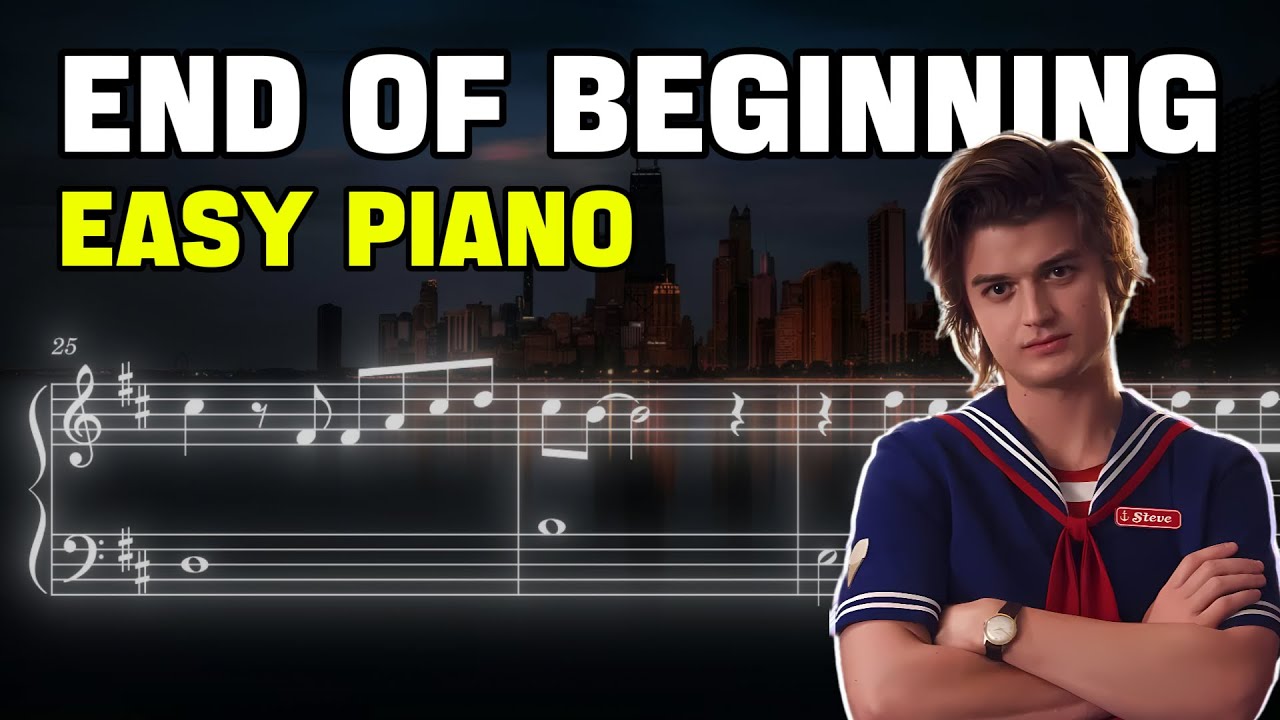 End of Beginning – Joe Keery | Easy Piano(Beginner Friendly) | Sheet Music (Link in Description)