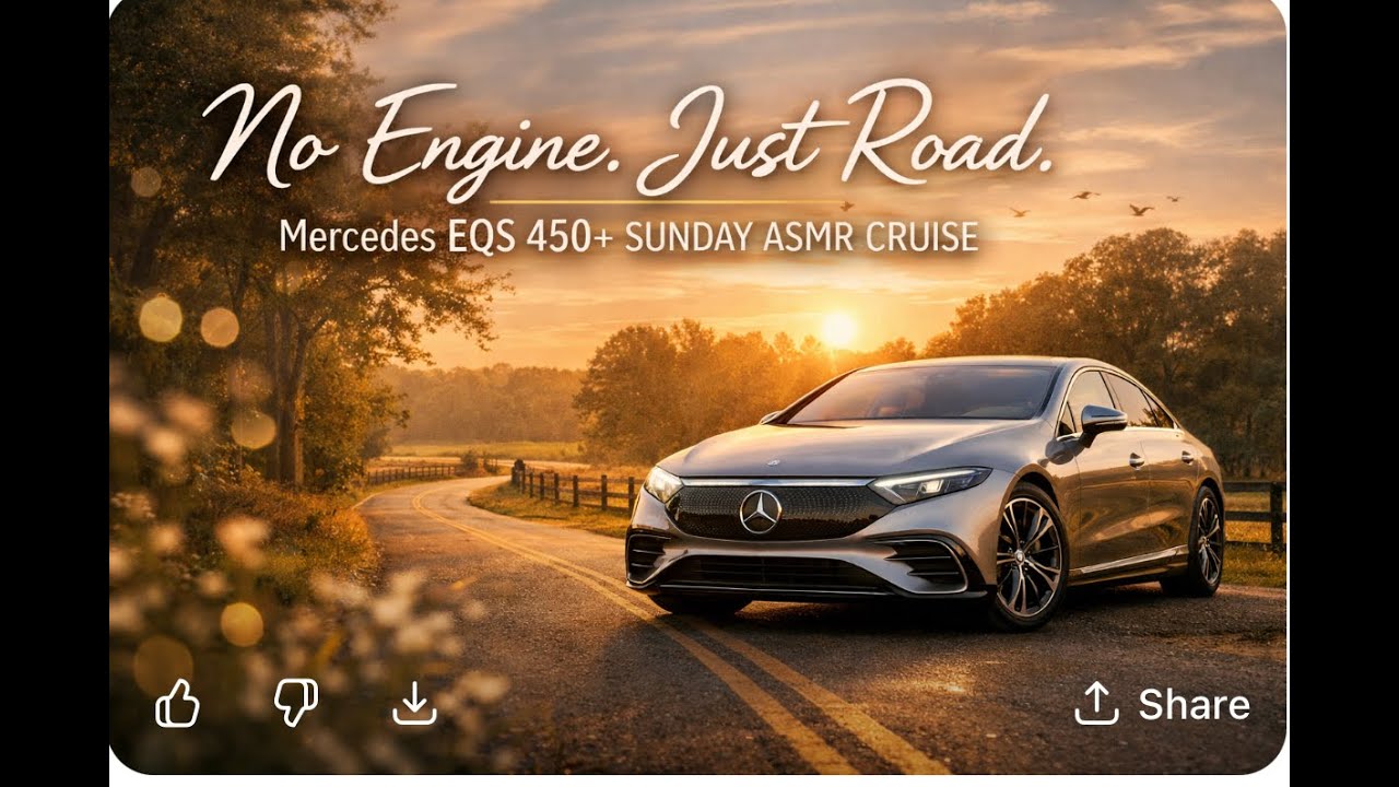 No Engine  Just Road Mercedes EQS 450+ Sunday ASMR Cruise