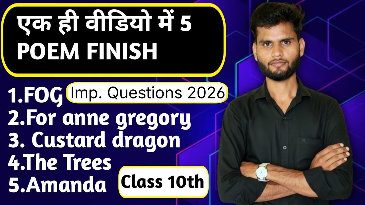 Class 10th all poems important questions for exam 2026