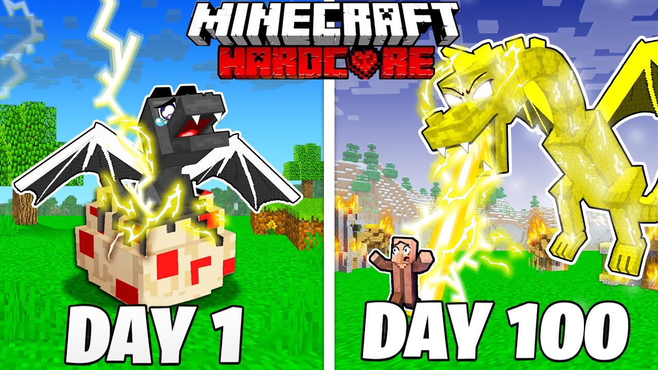 I Survived 100 Days as a LIGHTNING DRAGON in HARDCORE Minecraft