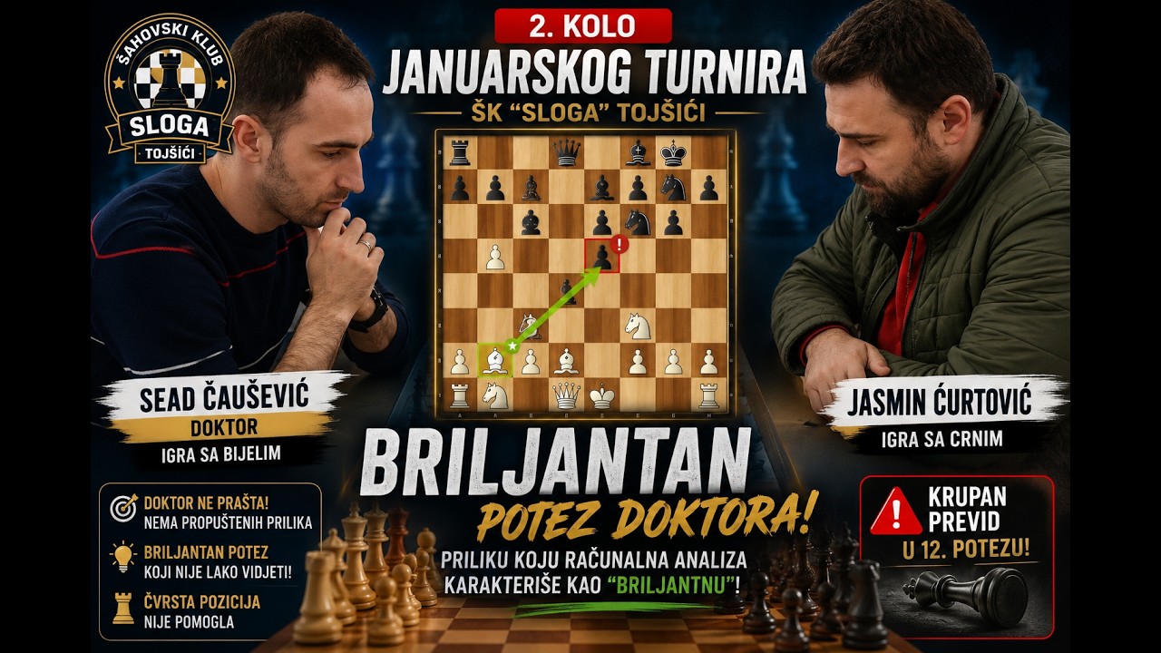 Sead Čaušević (2283) v.s. Jasmin Ćurtović (1849) 1:0