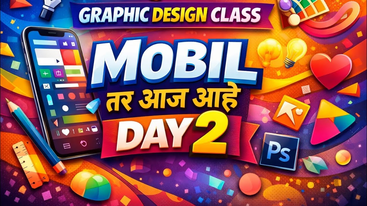 मोबाईलवरून Graphic Design शिकायचं स्वप्न आता होतंय पूर्ण 💥आज आहे Day 2 🚀 चला पुढे जाऊया!