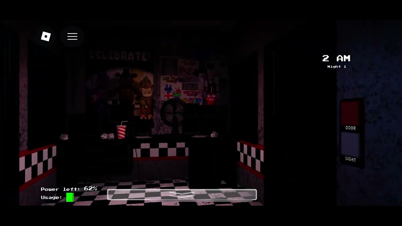 Playing FNAF 1 on Roblox 