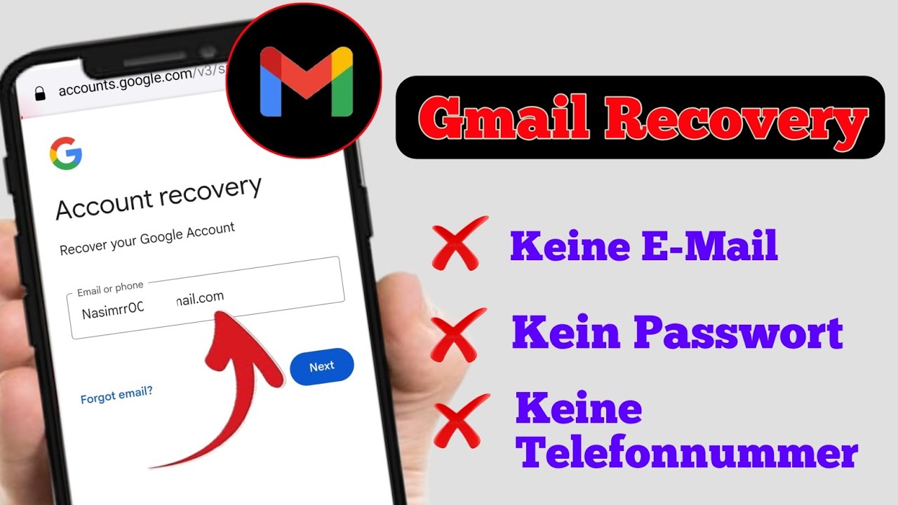 Gmail-Konto ohne Telefonnummer und Passwort wiederherstellen – Schritt für Schritt