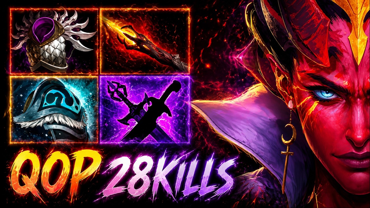 Queen of Pain - 30min Game 28Kills 0 Death!😎👌 | PAGACDOTA