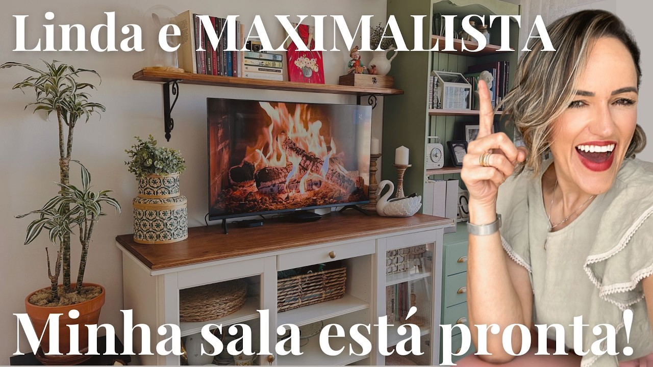 A sala ficou pronta! Fiz quadros redondos por menos de 1$! Fiz uma composição Linda!
