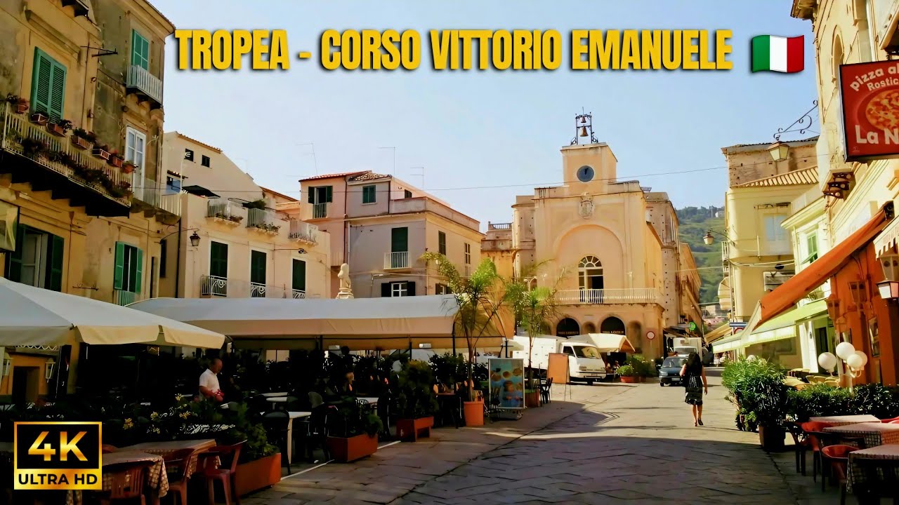 Italy 🇮🇹 Tropea Historic Center Walk | Corso Vittorio Emanuele to Sea Viewpoint (4K)