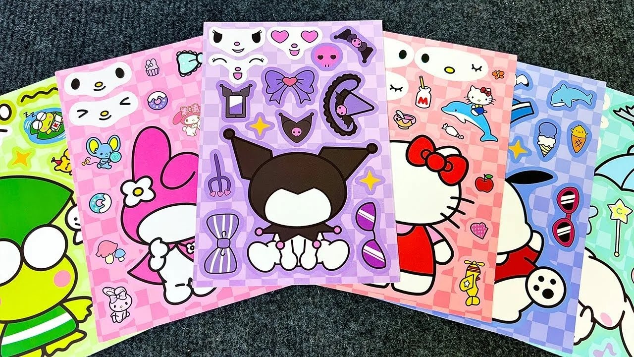 [🎀Paper DIY🎀] Kuromi Dress Up 💜 Sanrio Sticker Book | Hello Kitty, My Melody, Cinnamoroll ASMR