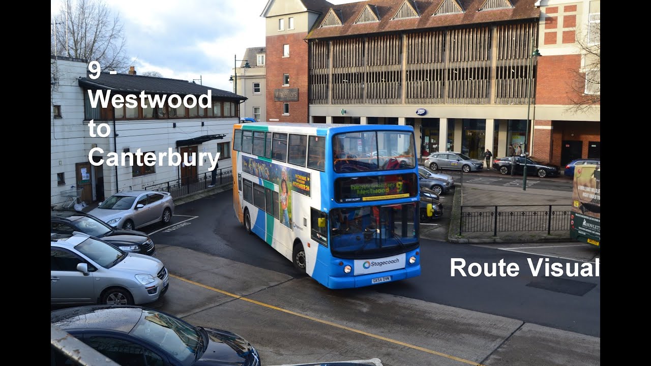 Route Visual Timelapse: Stagecoach SE Route 9 - Westwood Cross to Canterbury via Ramsgate