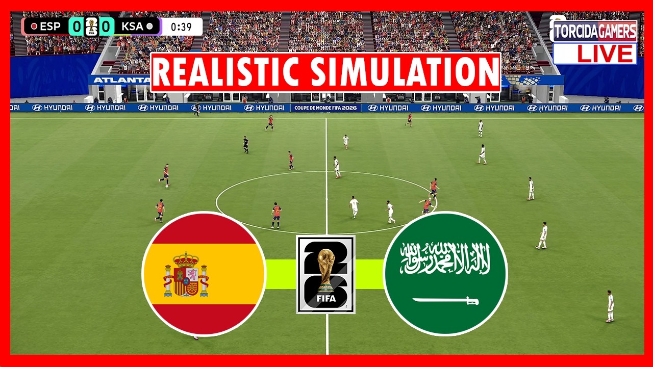 🔴Spain vs Saudi Arabia Live | World Cup 2026 | Full Match Streaming | Video Game Simulation