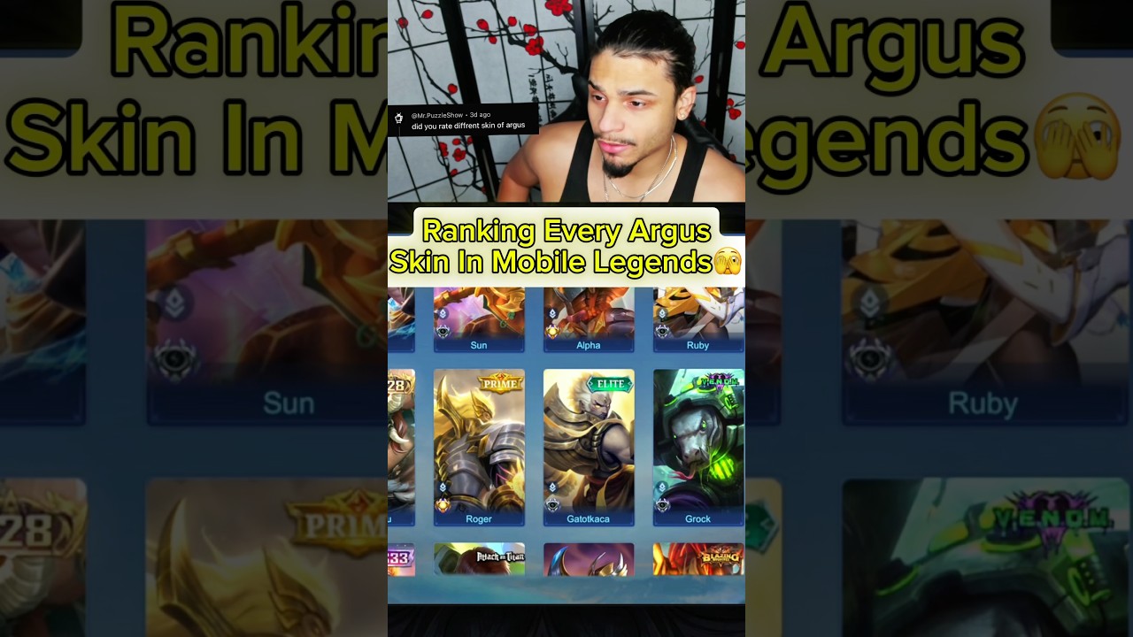 Ranking Every Argus Skin In Mobile Legends🫣#mobilelegends #argus #skincare