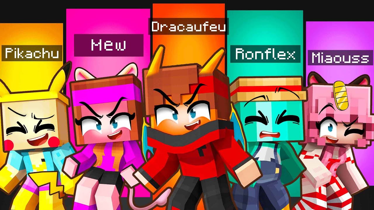 10 друзей на блоке покемонов в Minecraft!