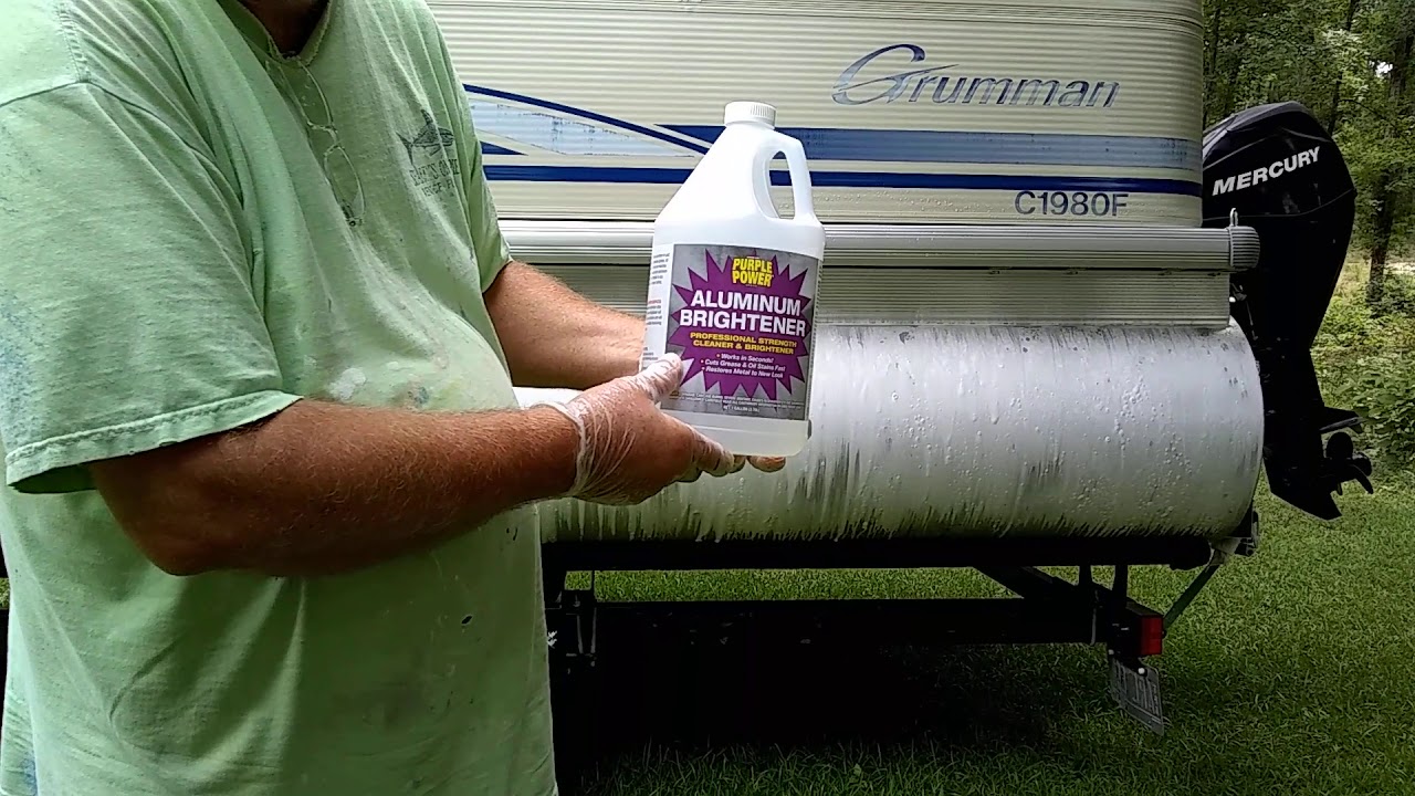 Cleaning aluminum pontoons