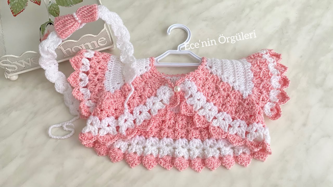 Gorgeous crocheted bolero cardigan /Tığ işi Bolero Hırka Yelek / 6 ay